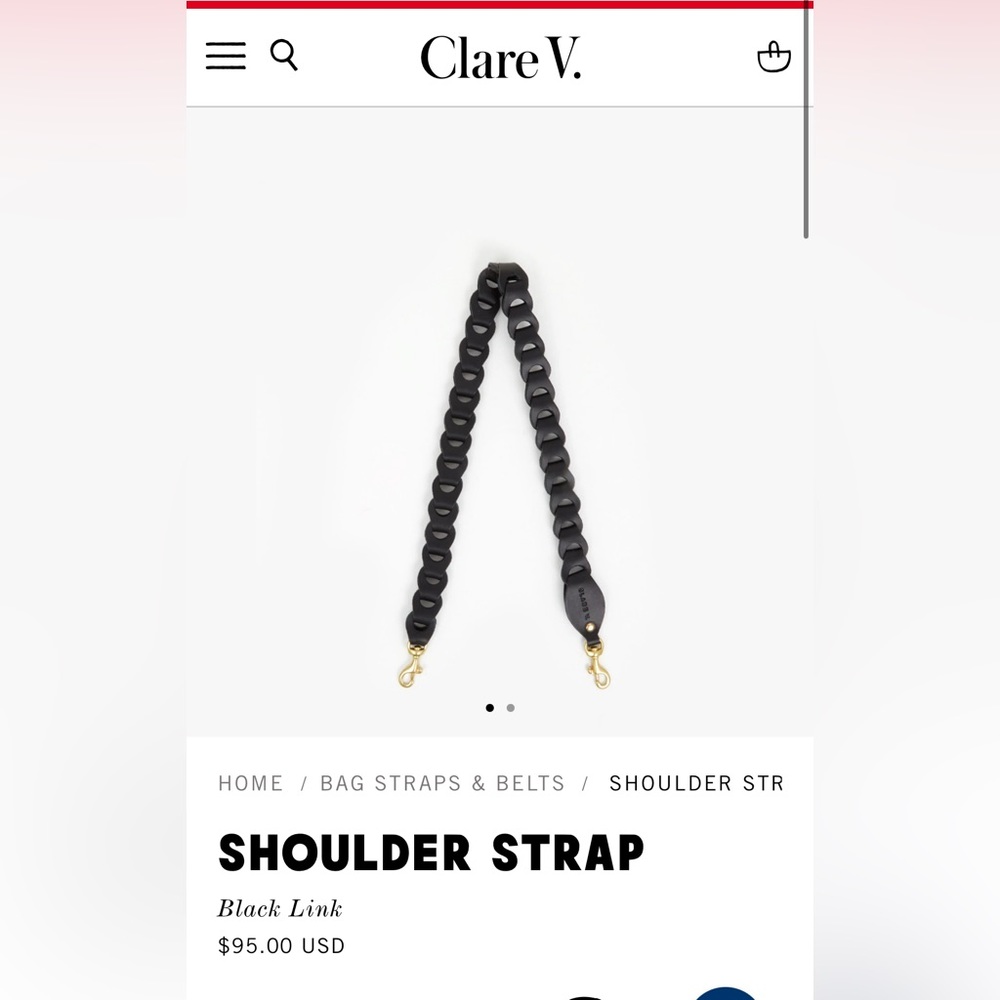 Clare V Black Link Shoulder Strap